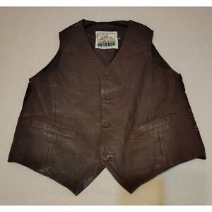 New Zealand Outback Men's‎ Brown Leather Vest Cooper Collections Size LT